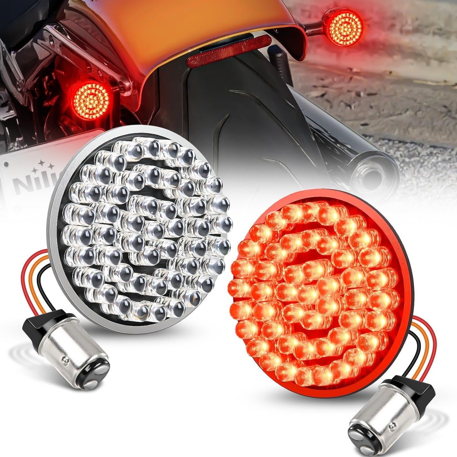 LED Turn Signal Rear Brake Running Lights 1157 Double Contacts Plug and Play For Harley Davidson Dyna Sportster Touring Street Glide Road Glide Road King Iron 883 Headlights - Top Tuning Boost
