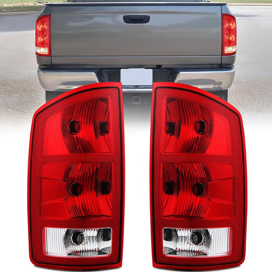 2002 2003 2004 2005 2006 Dodge Ram 1500 2003 2004 2005 2006 Dodge Ram 2500 3500 Taillight Assembly Rear Lamp Replacement OE Style w/Bulbs Driver Passenger Side Tail Lights - Top Tuning Boost