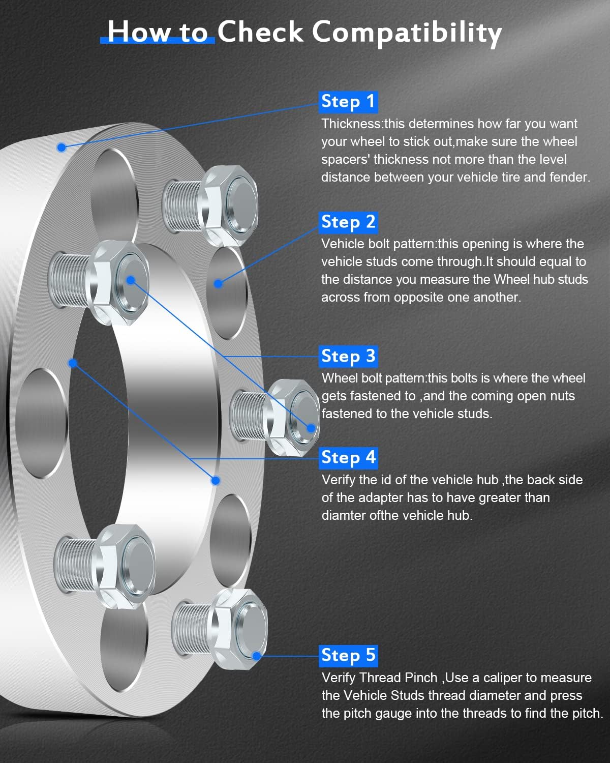 2PCS 2 inch 50mm Wheel Spacers 5x4.5 to 5x4.5 5x114.3mm fit 1984-2001 fit Jeep Cherokee|1987-2006 fit Jeep Wrangler|2002-2013 fit Jeep Liberty|1991-2019 fit Ford Explorer