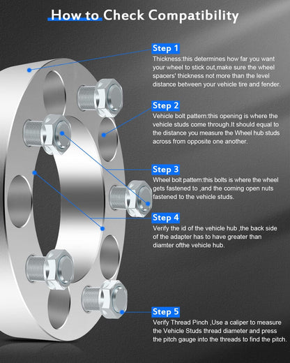 2PCS 2 inch 50mm Wheel Spacers 5x4.5 to 5x4.5 5x114.3mm fit 1984-2001 fit Jeep Cherokee|1987-2006 fit Jeep Wrangler|2002-2013 fit Jeep Liberty|1991-2019 fit Ford Explorer