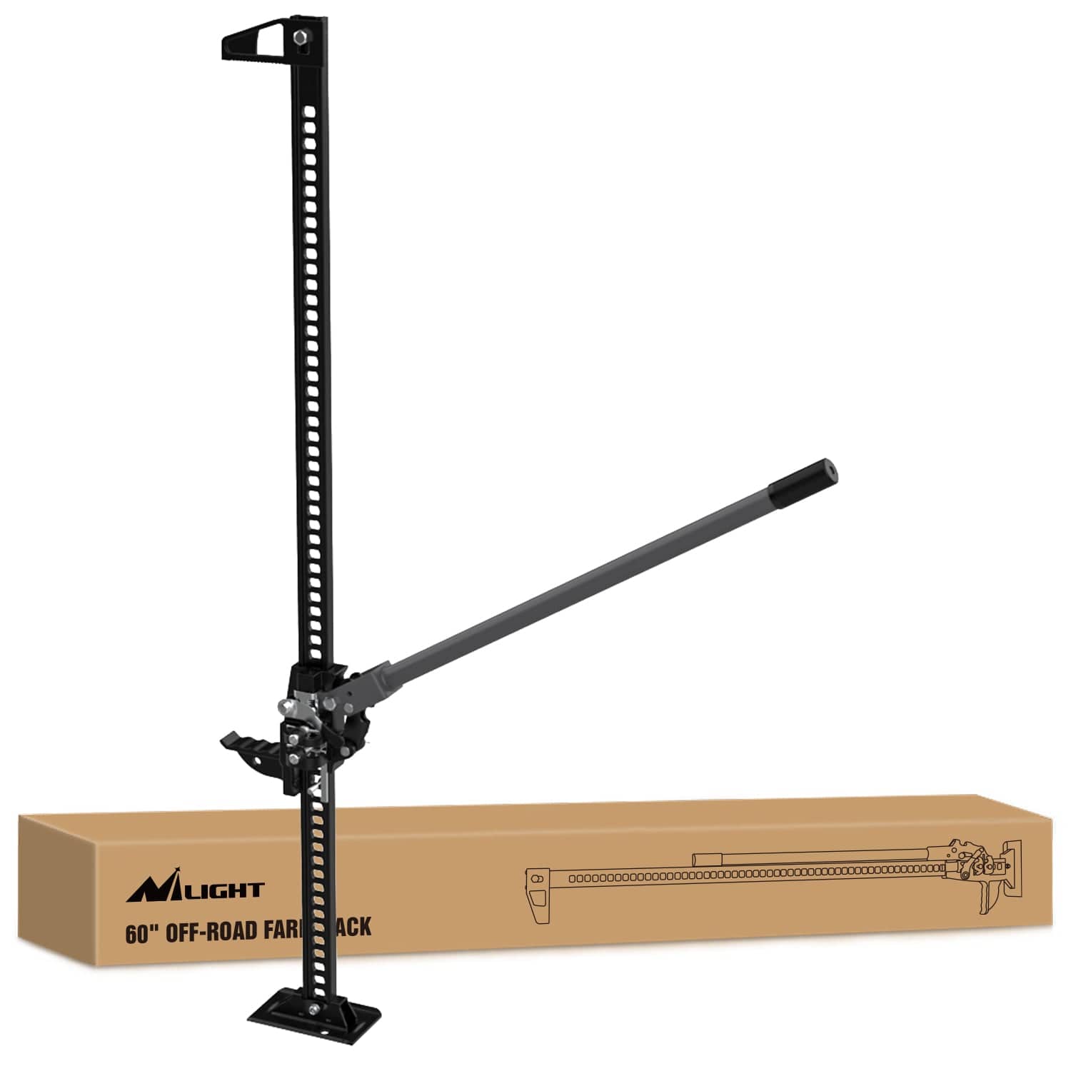 Car Jack Farm Jack, 60 inch Utility High Lift Ratcheting Off Road Jack for Truck/SUV/ATV/CAR, 7000 lbs/3 Ton Capacity