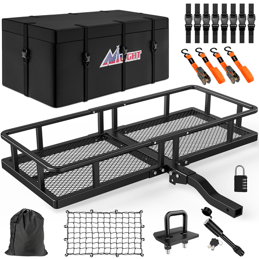 Cargo Carrier 60 x 20 x 7.87 Inch Hitch Cargo Carrier Set Fits 2-Inch Hitch Receiver with Lock Hitch