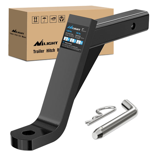 Trailer Hitch Trailer Hitch Ball Mount with 5/8" Hitch Pin Clip Fits 2 Inch Receiver Square 7500 lbs 10" Drop 9¡± Rise 1¡± Hole Gloss Black Powder Coat