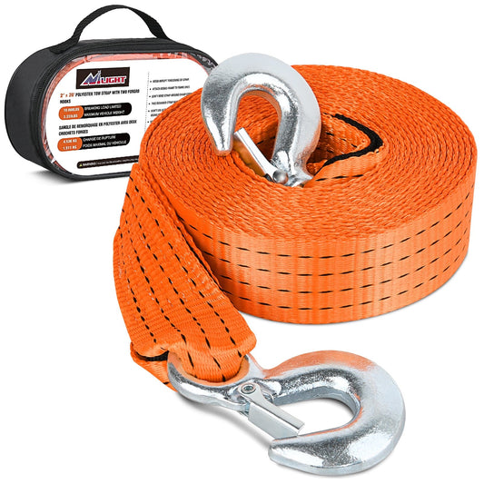Tie Down Straps 2 x 20Inch Heavy Duty Tow Strap with Safety Hooks