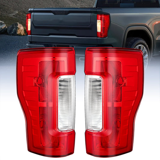 2017 2018 2019 Ford F250 F350 Super Duty Rear Lamp Replacement Taillight Assembly OE Style Driver Side and Passenger Side Red Lens Tail Lights - Top Tuning Boost