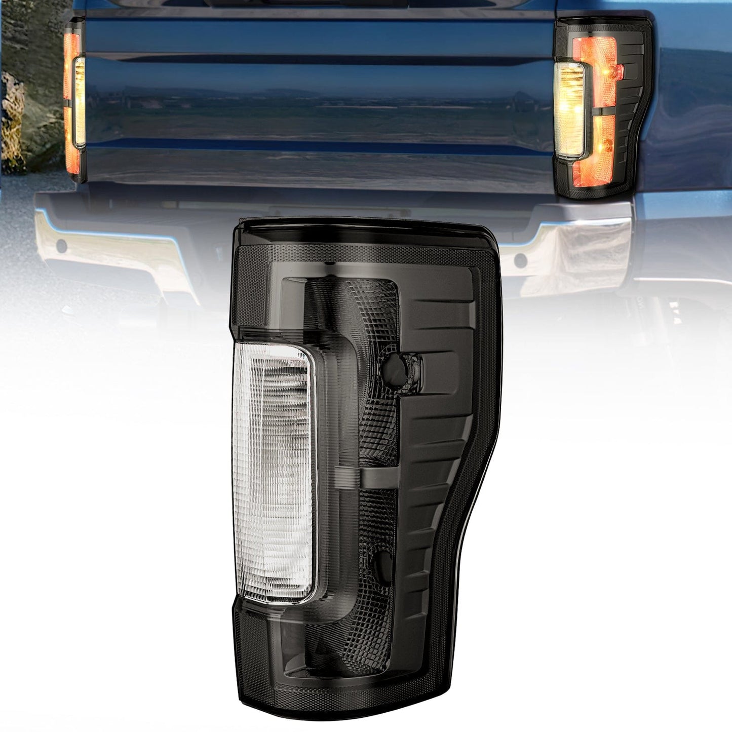 2017 2018 2019 Ford F250 F350 Super Duty Rear Lamp Replacement Taillight Assembly OE Style Passenger Side Smoke Lens Tail Lights - Top Tuning Boost