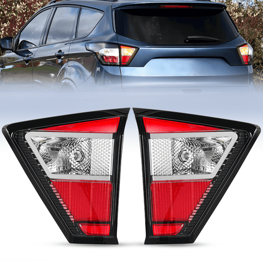 Taillight Assembly Compatible with 2017 2018 2019 Ford Escape Kuga Inner Rear Lamp Replacement OE Style LED and halogen bulbs Driver Passenger Side Tail Lights - Top Tuning Boost