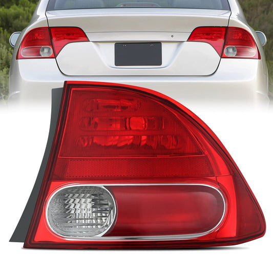 Taillight Assembly Compatible with 2006 2007 2008 Honda Civic Sedan Hybrid DX EX GX LX 4 Door Rear Lamp Replacement OE Style Passenger Side Tail Lights - Top Tuning Boost