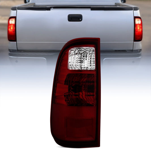 Taillight Assembly Compatible with 2008 2009 2010 2011 2012 2013 2014 2015 2016 Ford F250 F350 F450 Super Duty Rear Lamp Replacement OE Style Driver Side Dark Red Tail Lights - Top Tuning Boost