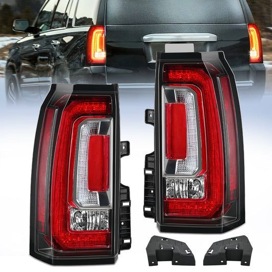 Nilight Taillight Assembly Compatible with 2015 2016 2017 2018 2019 2020 GMC Yukon and Yukon XL 2015-2018 submodel Denali SLE SLT LED Type Tail Lights Rear Lamp Replacement Driver and Passenger Side Tail Lights - Top Tuning Boost