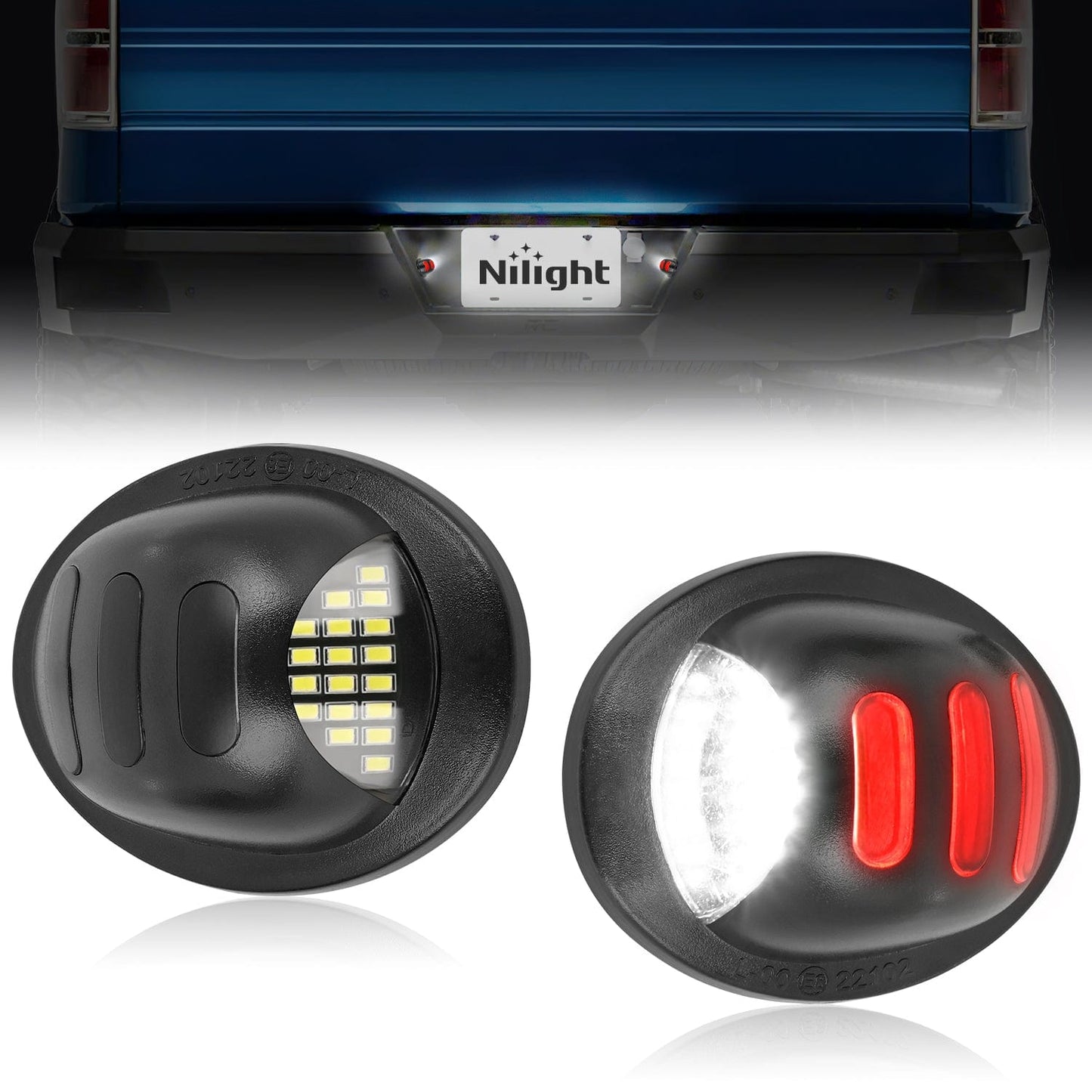 License Plate Lights Compatible with 1990-2003 2004 2005-2008 2009 2010 2011 2012 2013 2014 Ford F150 1999-2016 F250 F350 F450 F550 Super Duty with Red OLED Neon Tube 6000K White 2PCS Pack Headlights - Top Tuning Boost