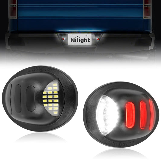 License Plate Lights Compatible with 1990-2003 2004 2005-2008 2009 2010 2011 2012 2013 2014 Ford F150 1999-2016 F250 F350 F450 F550 Super Duty with Red OLED Neon Tube 6000K White 2PCS Pack Headlights - Top Tuning Boost