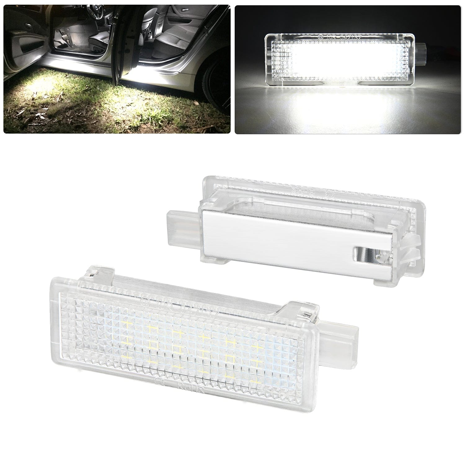 2PCS LED Interior Door Panel Light Courtesy Warning Lights White Beam Plug and Play Compatible with BMW 1 3 5 6 7 Series Z4 X3 X5 X6 E82 E88 E90 F30 E60 F10 E65 E66 Headlights - Top Tuning Boost
