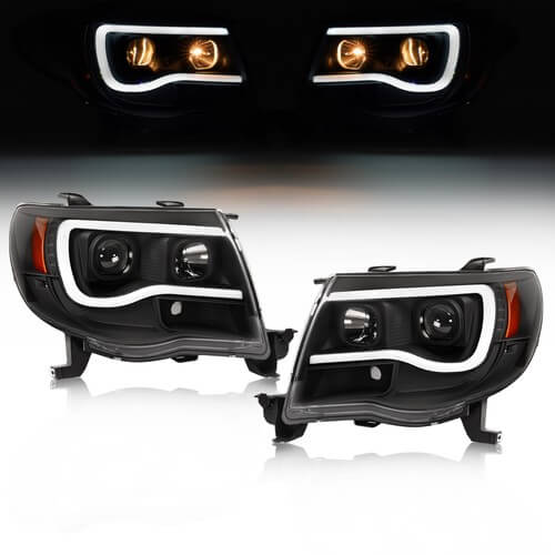 2005-2011 Toyota Tacoma LED Black Projector Headlights Right & Left