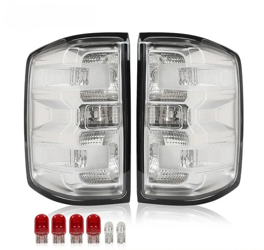 2014–2019 Chevy Silverado GMC Sierra Chrome Tail Light Assembly Pair