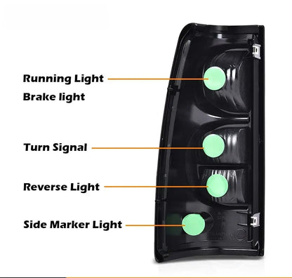 Back view of Silverado tail light assembly showing chrome housing and bulb sockets