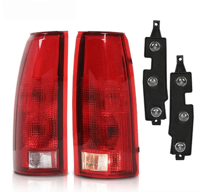 1988–1999 Chevy GMC C K pickup red tail light assembly pair rear view on truck