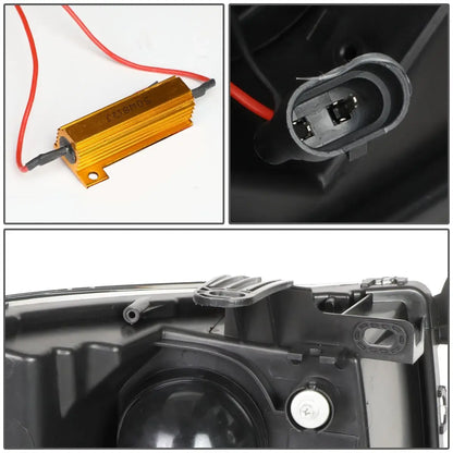 2007–2014 Chevy Silverado Chrome LED DRL Projector Headlight Set with Sequential Turn Signal