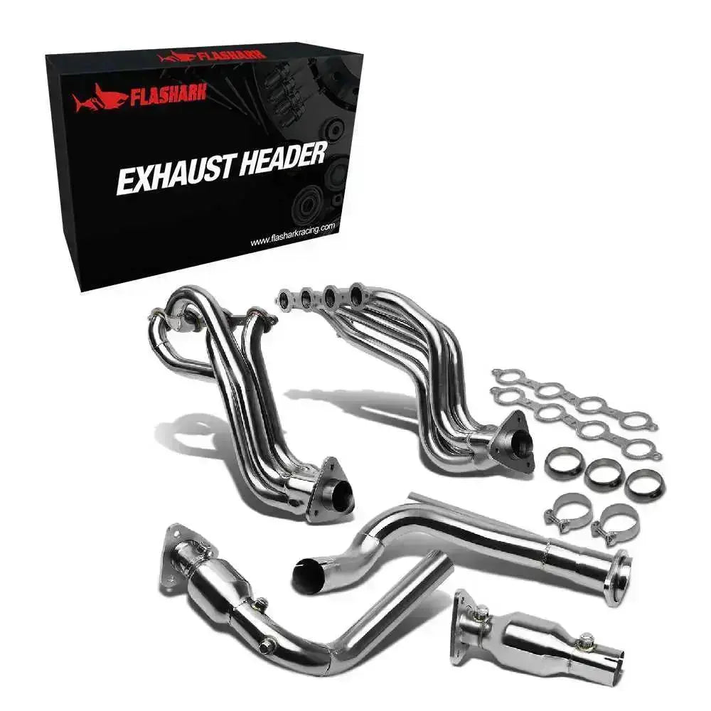Exhaust Header for 1999-2006 Chevy Avalanche/Suburban/Tahoe GMC Sierra/Yukon GMT800 4.8L 5.3L 6.0L V8 Engine （with EGR Valve）
