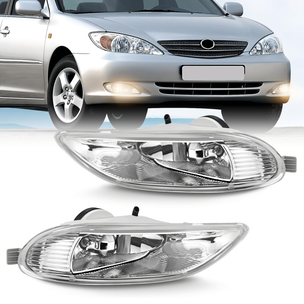 2002 2003 2004 Toyota Camry 2005 2006 2007 2008 Corolla 2002 2003 Solara Fog Light Assembly Clear Lens 9006 55W Bulbs Fog Lights - Top Tuning Boost