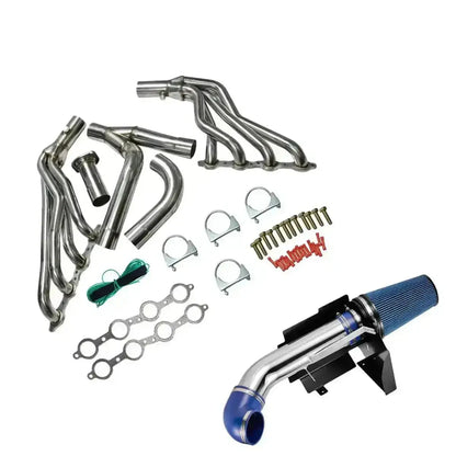 Long Tube Headers for 1999-2006 Chevy Silverado/Avalanche/GMC Sierra 1500 4.8L/5.3L/6.0L with Optional Cold Air Intake