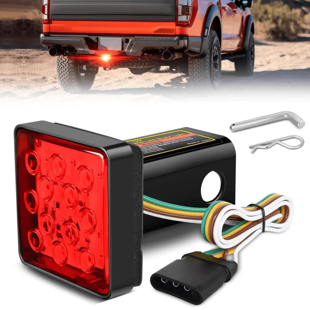 12LED Brake Light Trailer Hitch Cover Headlights - Top Tuning Boost