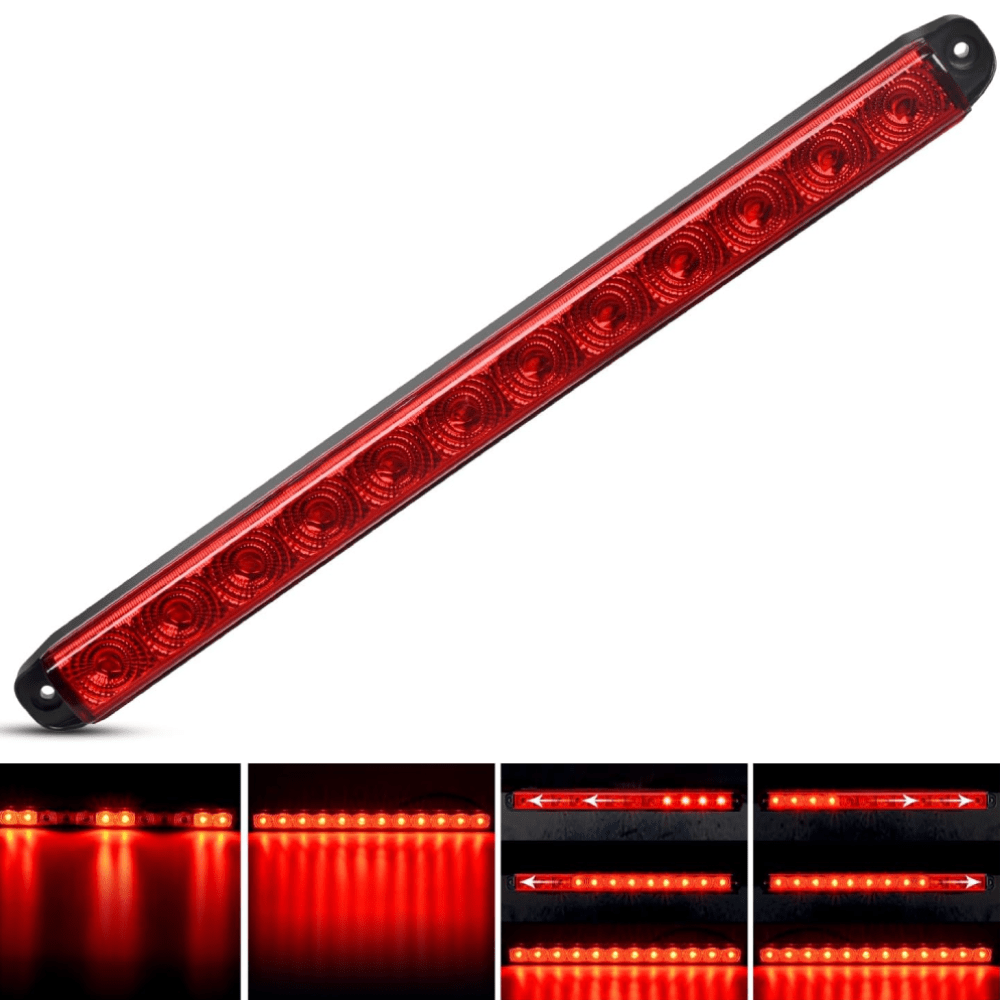 16 Inch 12 LEDs Red Trailer Light Bar Light Bars - Top Tuning Boost