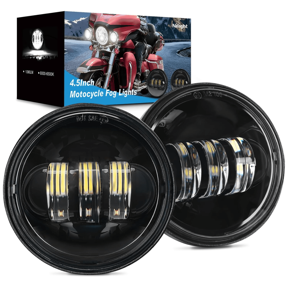 Motorcycle 4.5Inch Black LED Fog Lights 2Pcs Fog Lights - Top Tuning Boost