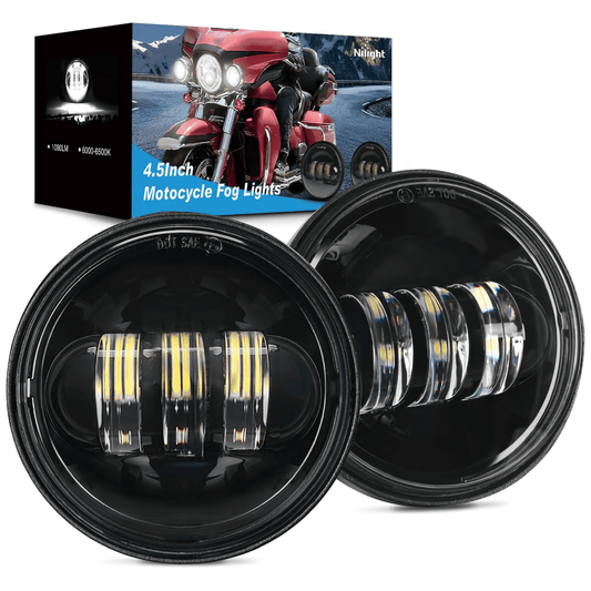 Motorcycle 4.5Inch Black LED Fog Lights 2Pcs Fog Lights - Top Tuning Boost