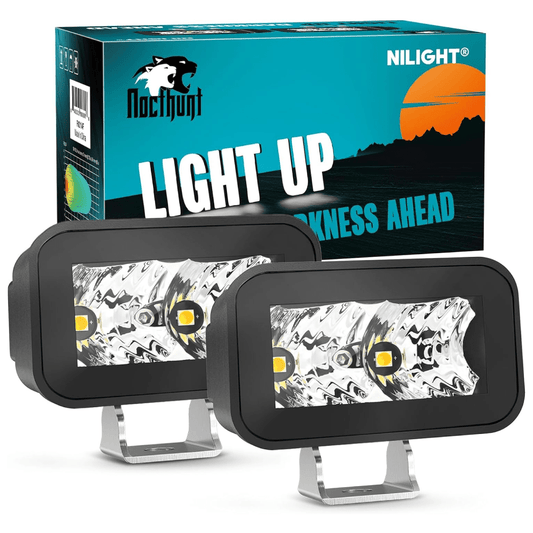 3 Inch 2LED 10W Square Flood Built-in EMC LED Pod Lights (Pair) Headlights - Top Tuning Boost