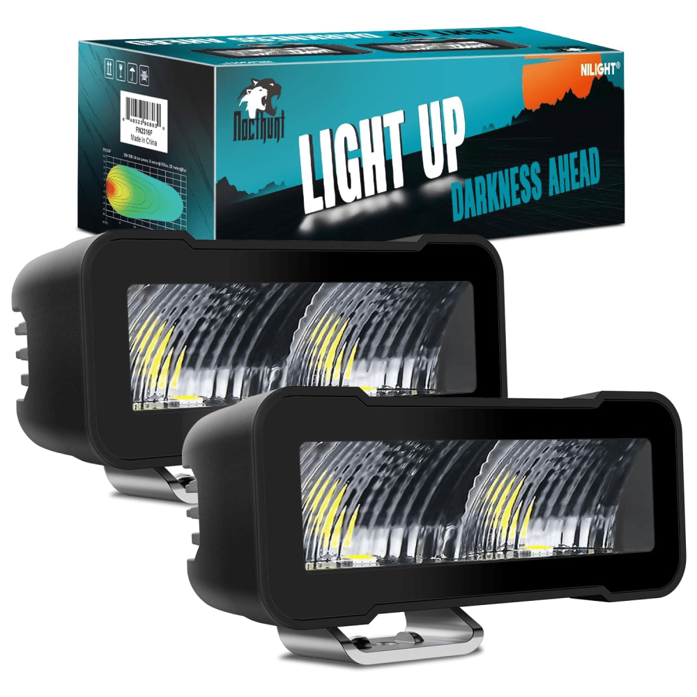 4.5 Inch 2LED 30W Square Flood Built-in EMC LED Pod Lights (Pair) Headlights - Top Tuning Boost