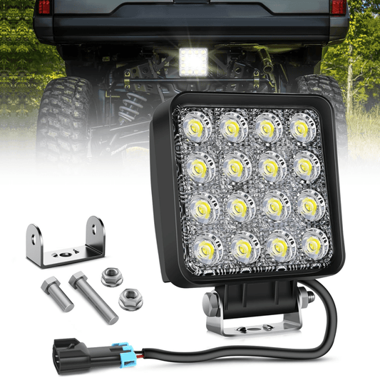 2018-2024 Polaris Ranger 1000 XP/Ranger 1000 XP Crew 4 Inch 48W Flood Square Led Work Lights Headlights - Top Tuning Boost