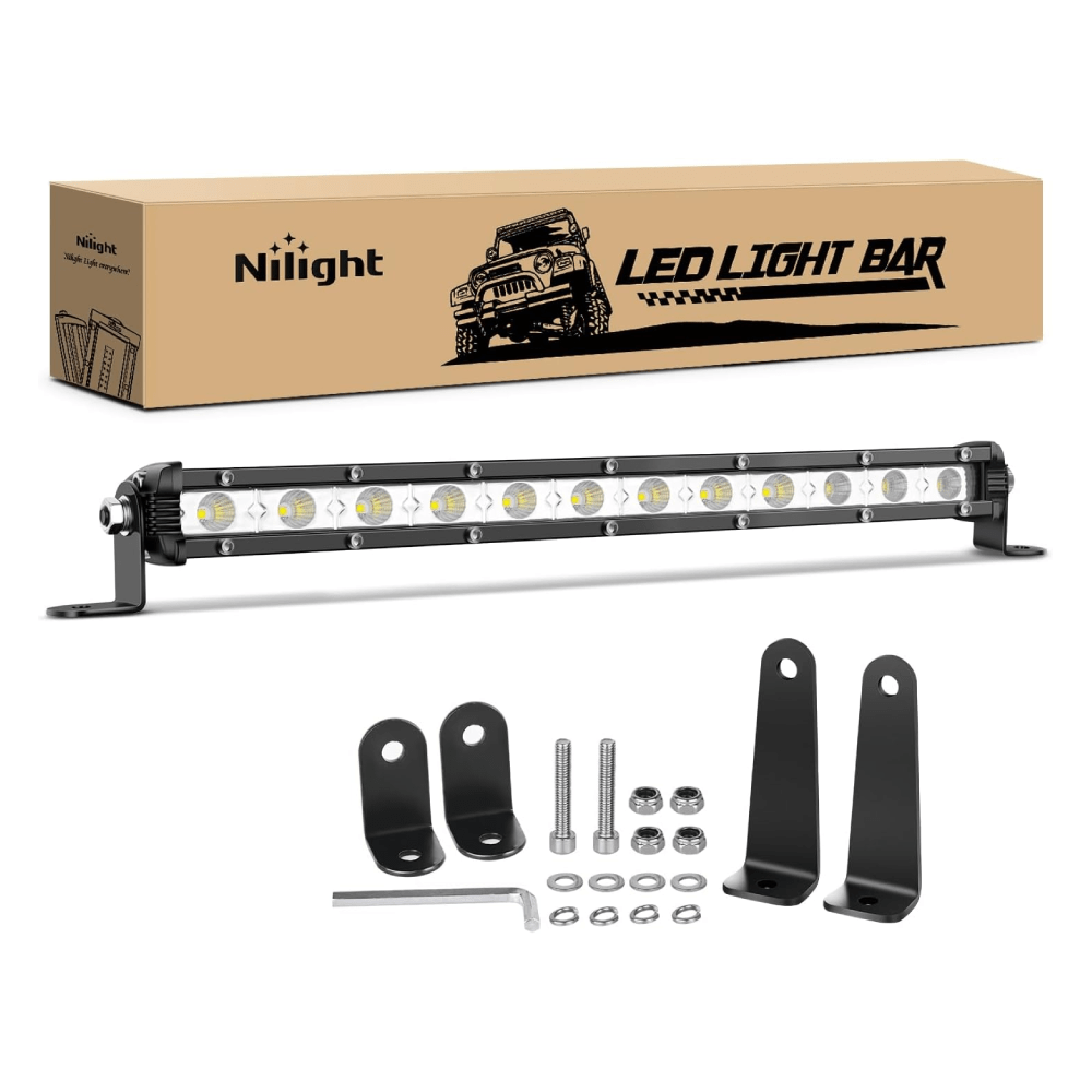 13 Inch 36W 12LED Single Row Ultra-Slim Spot Flood Combo LED Light Bars Light Bars - Top Tuning Boost