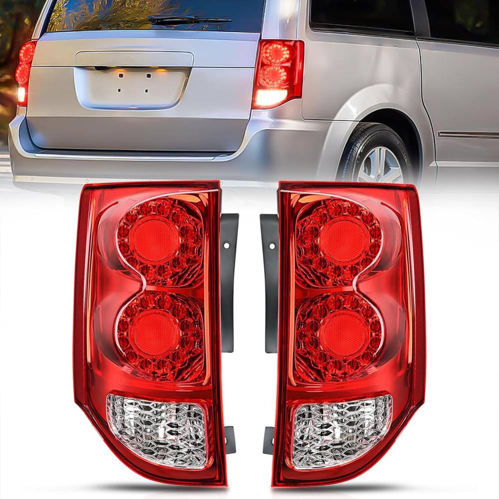 2011 2012 2013 2014 2015 2016 2017 2018 2019 2020 Dodge Grand Caravan Tail light Assembly Rear Lamp Replacement OE Style Driver Passenger Side Tail Lights - Top Tuning Boost
