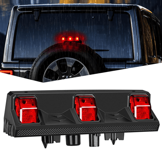 2018 2019 2020 2021 2022 2023 Jeep Wrangler JL JLU Third Brake Light Upgrade Headlights - Top Tuning Boost