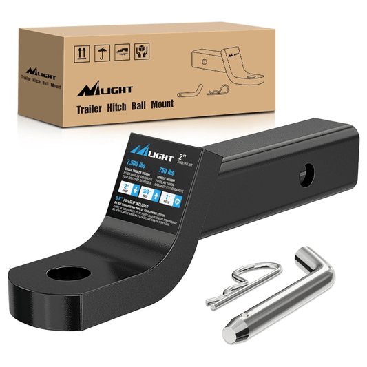 Trailer Hitch Ball Mount with 5/8in Hitch Pin Clip Fits 2in Receiver Square 7500 lbs 2in Drop 3/4in Rise Nilight