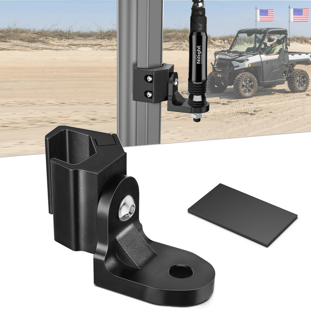 UTV Whip Light Flag Antenna Mount Bracket Adjustable Headlights - Top Tuning Boost