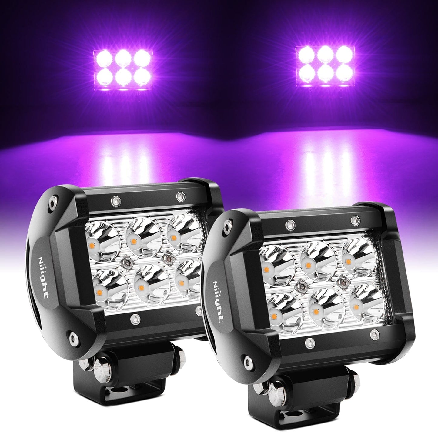 4 Inch 18W Purple Beam LED Light Pods (Pair) Headlights - Top Tuning Boost