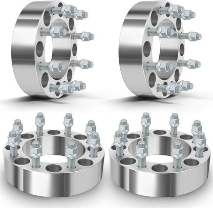 4PCS 8 Lug Wheel Spacers 2" 8x6.5 to 8x6.5 8x165.1mm 126.15mm HB with 14x1.5 Fit Chevrolet Silverado 1500 HD Silverado 2500 Silverado 2500 HD 2001-2006|| fit GMC Sierra 2500 HD 2001-2010