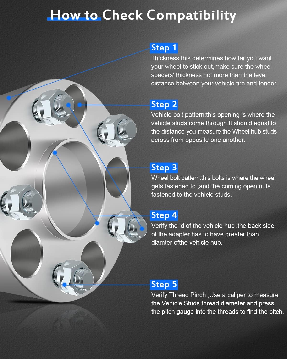 2PCS 5x120.65mm Hubcentric Wheel Spacers 5 Lug 3" 5x4.75 to 5x4.75 70.5mm hub fits 1987-2005 fit Chevrolet Blazer | 1984-2019 fit Chevrolet Corvette with 12x1.5 Studs