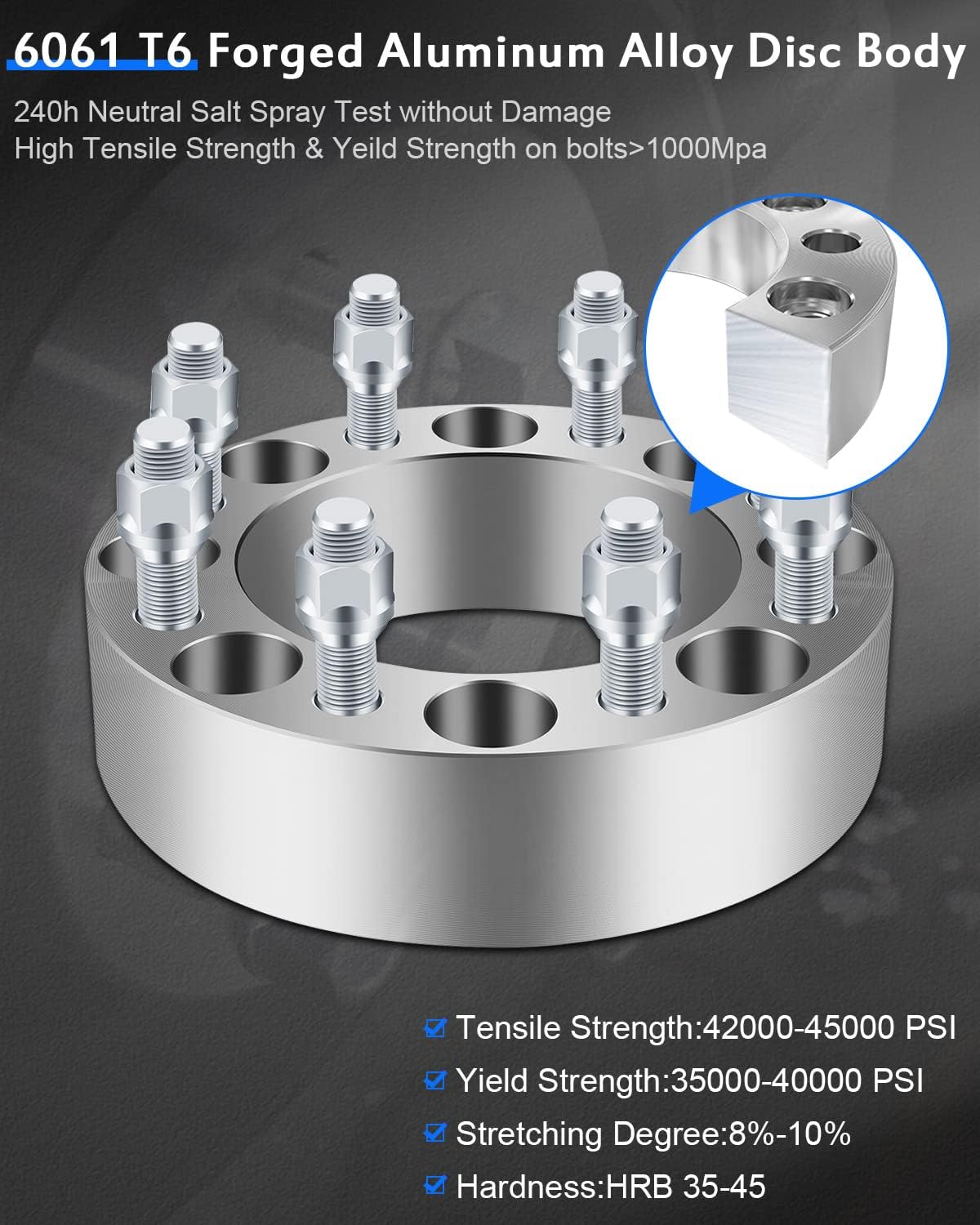 8x6.5 to 8x6.5 Wheel Spacers 2 inch 8 Lug 8x165.1mm to 8x165.1mm fit Chevrolet Silverado 1500 HD 2001-2006 fit GMC Sierra 2500 HD 2001-2010 fit Silverado 3500 HD 2007-2010-2 PCS