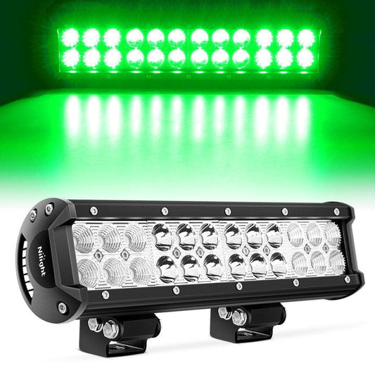 72W 12Inch Spot Flood Combo Led Light Bar Green Light Bars - Top Tuning Boost